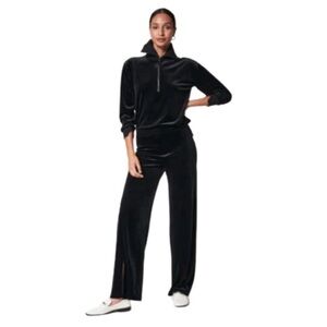SPANX Velvet half-zip Black Sweatsuits Small Women